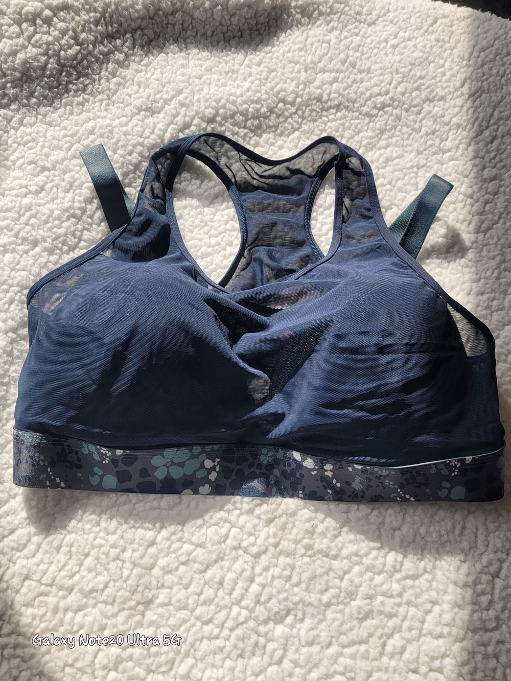 EUC Adore Me High-Support Mesh Accent Sports Bra - Navy/Floral - Size 38D